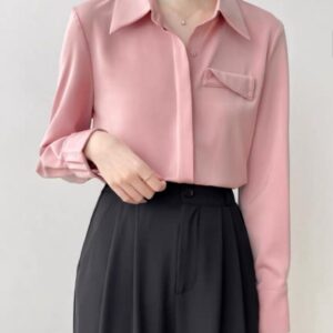 Light Pink Pocket Shirt - قميص وردي فاتح بجيب