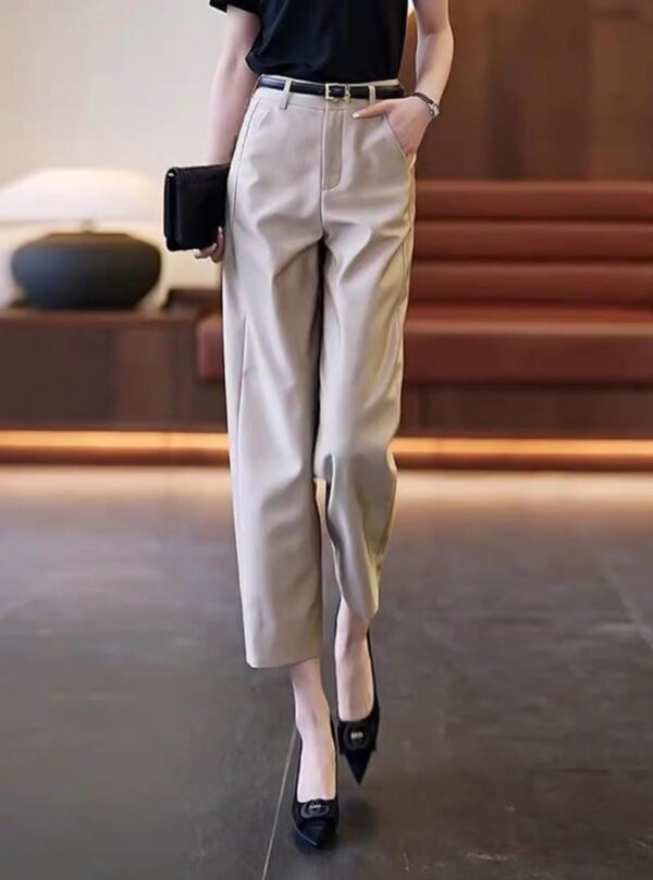 Elegant High-Waist Trousers with Belt | بنطال كولوت مع حزام