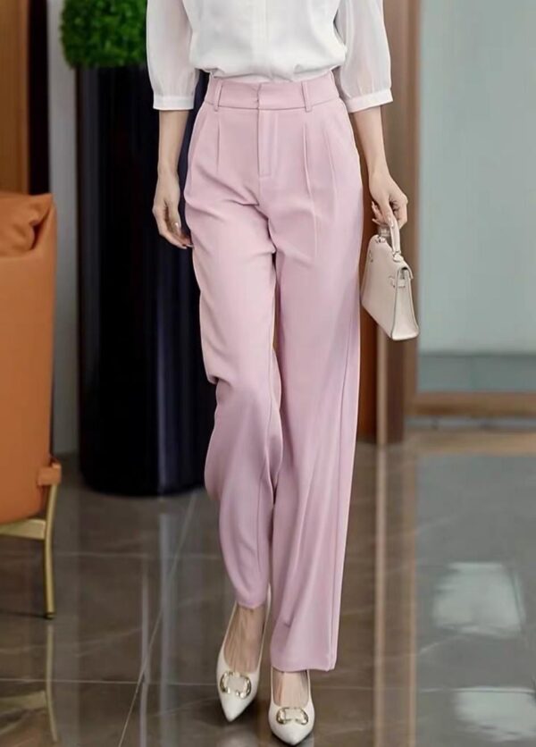 "Pink Dream" Wide-Leg Trousers | بنطال واسع بلون وردي