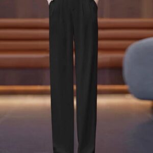 "Black Elegance" Wide-Leg Trousers | بنطال أسود واسع وأنيق
