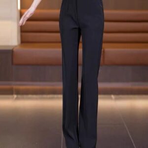 Casual Black Wide-Leg Pants - بنطال أسود أنيق ومريح