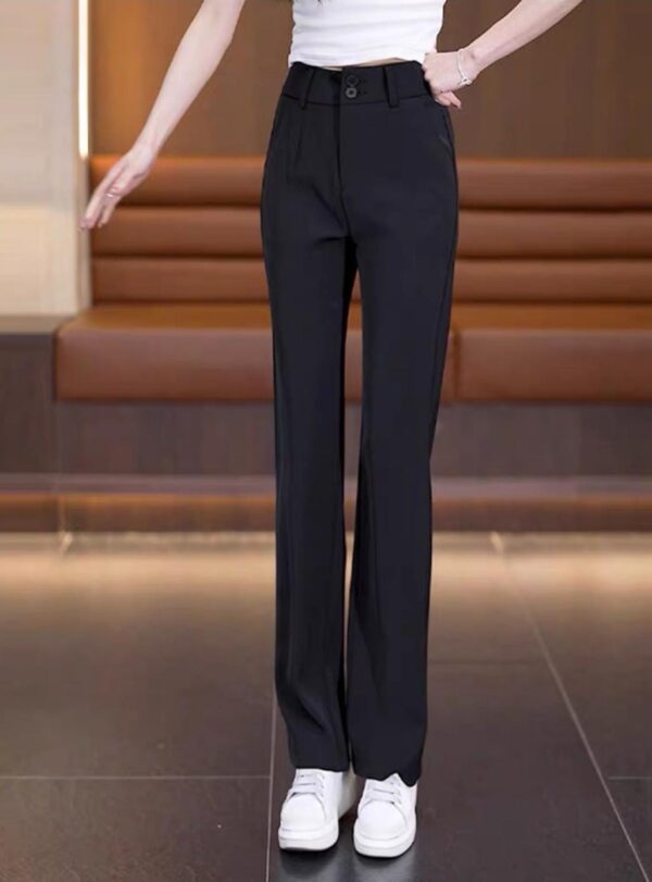 Casual Black Wide-Leg Pants - بنطال أسود أنيق ومريح