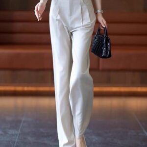 Elegant Wide-Leg Trousers - بنطال الأناقة الراقية