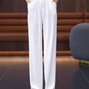 Summer Breeze" Wide-Leg Trousers | بنطال أبيض واسع للصيف