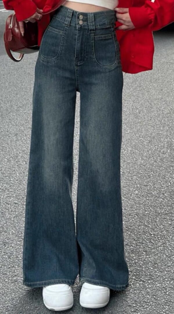 Flared Jeans with Pockets - بنطلون جينز بخصر عالي