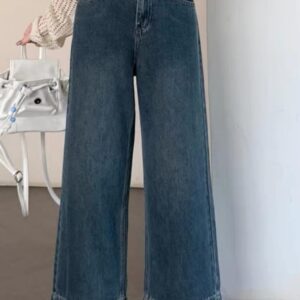Cropped Wide-Leg Jeans For Women بنطلون جينز نسائي واسع وكروب