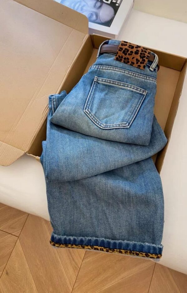 Wide-leg Leopard Print Jeans - بنطلون جينز بقلبة جلد النمر