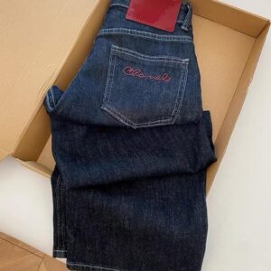 بنطال جينز نسائي بتصميم شانيل Chanel Style Dark Indigo Denim Jeans