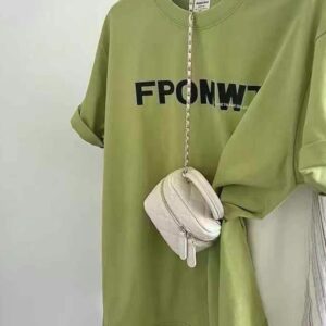 تيشيرت "FPONW7" فضفاض بلون أخضر فاتح - متوفر في فلسطين
