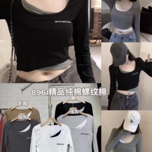 Women's Layered Look Top - بلوزة نسائية بقصة مزدوجة عصرية