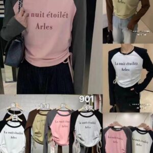 Women's Raglan T-Shirt with Drawstrings - بلوزة راجلان نسائية بأربطة جانبية