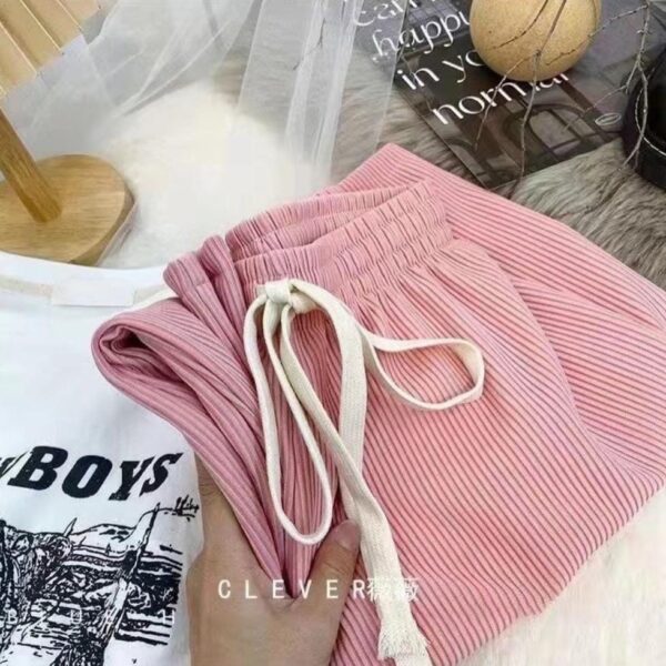 ⁦بنطلون نسائي بليسيه Pleated بألوان متنوعة وخصر مطاطي Elastic Waist⁩ - الصورة ⁦4⁩