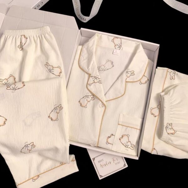 طقم بيجامة صيفي بنقشة دببة Summer Pyjama Set | مناسب للعروس