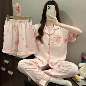 طقم بيجامة صيفي بنقشة بطيخ Summer Pyjama Set | مناسب للعروس