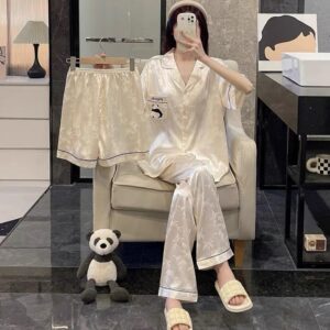 طقم بيجامة صيفي مخطط Summer Pyjama Set | مناسب للعروس