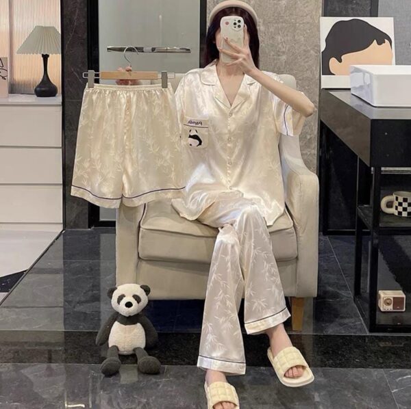 طقم بيجامة صيفي مخطط Summer Pyjama Set | مناسب للعروس