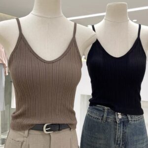 توب محبوك أنيق Ribbed Tank Top