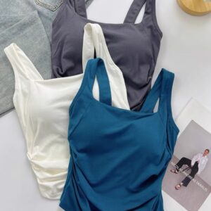 توب مكشكش عصري Ruched Tank Top